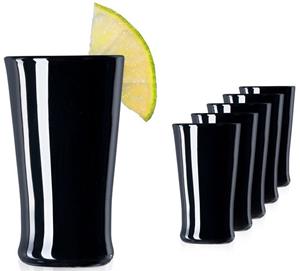 PLATINUX Schnapsglas »Schwarze Shotgläser«, Glas, Set 6 Teilig Pinnchen Wodkagläser Schnapsglas Tequilagläser 20ml (max. 30ml)