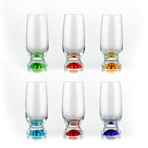 Crystalex Bierglas »Gina Sprayed Biergläser Longdrinks 350 ml 6er Set«, Kristallglas, mehrfarbig, Kristallglas