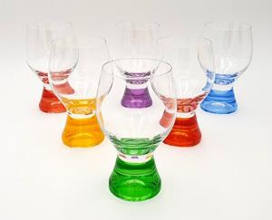 Crystalex Rotweinglas »Gina Painted Rotweingläser 340 ml 6er Set«, Kristallglas, handbemalt, Kristallglas, mehrfarbig