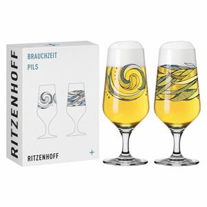 Ritzenhoff Bierglas »2er-Set Brauchzeit 002«, Kristallglas, Design von Andreas Preis
