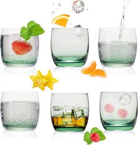 PLATINUX Glas »Trinkgläser«, Glas, Ombré Effekt Grün 200ml (max. 320ml) Set 6 Teilig Wassergläser Saftgläser klein