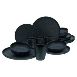 Creatable Kombiservice Uno 4 Personen, Steinzeug, (16-teiliges Set) schwarz  Erwachsene