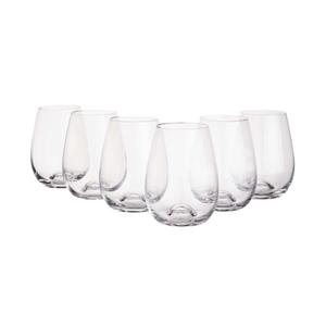 Butlers Weißweinglas »SENZA 6x Weißweingläser ohne Stiel 460ml«, Kristallglas