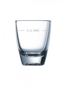 Arcoroc Schnapsglas Gin, Glas, Schnapsglas Shotglas Stamper 35ml mit Füllstrich bei 2cl Glas transparent 24 Stück
