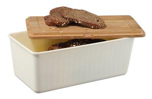 Gravidus Brotkasten »Brotkasten Brotbox Aufbewahrung Brot Kasten mit Deckel Schneidebrett Holz«, Kunststoff, Bambus