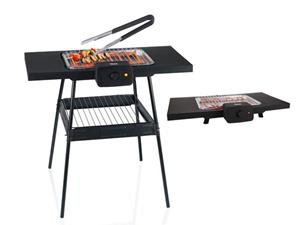 Tristar Elektro-Standgrill, 2000 W, Elektro Tischgrill BBQ rauchfreier Garten-Grill mit Grillzange, elektrischer Camping-Grill, dank Wasserschale wenig Rauch