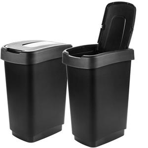 Centi Mülleimer »Mülleimer Abfalleimer mit Schwingdeckel, 2 Stück, je ca 50 l«, aus recyceltem Kuststoff