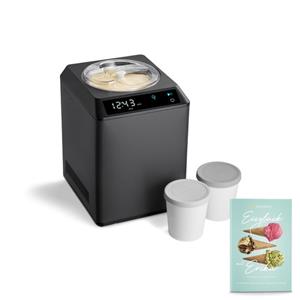 Springlane Eismaschine & Joghurtbereiter mit Kompressor Erika, 2,5 l, + 2 Aufbewahrungsbehälter Grau