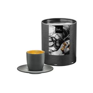 Eisch GERMANY COSMO COLLECT Gold/Grau Espressoglas mit Untertasse Kaffeebecher gold/grau