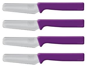 Homiez Brotmesser »KNIFE«, Frühstücksmesser Brötchenmesser mit Wellenschliff und Soft-Griff in lila lila