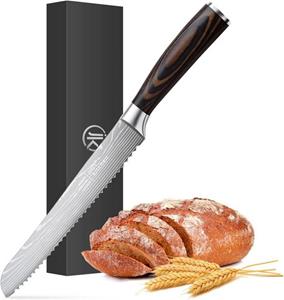 JOEJI’S KITCHEN Brotmesser »Brotmesser Wellenschliff in silber mit hölzernem Griff«