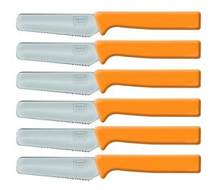 homiez Brotmesser KNIFE, Frühstücksmesser Brötchenmesser mit Wellenschliff und Soft-Griff in orange orange