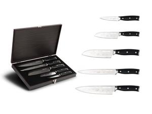SWISS PRO+ Damastmesser »5-teiliges japanisches Damast-Messerset kohlenstoffreicher Kochmesser«