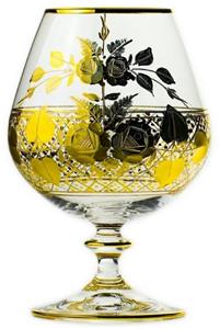 Casa Padrino Digestifglas »Luxus Barock Brandy Glas 6er Set Gold Ø 9 x H. 14,5 cm - Handgefertigte und handgravierte Cognacgläser - Hotel & Restaurant Accessoires - Luxus Qualitä