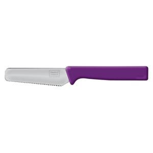 Homiez Brotmesser »KNIFE«, Frühstücksmesser Brötchenmesser mit Wellenschliff und Soft-Griff in lila lila