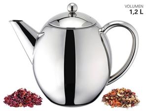 Gravidus Teekanne Teekanne Teebereiter mit herausnehmbaren Teesieb Teefilter 1,2 Liter Edelstahl