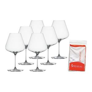 SPIEGELAU Rotweinglas »Definition Burgundergläser + 1 Poliertuch 960 ml«, Glas