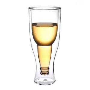 ErbseT Bierglas »Doppelwandiges Bierglas 350ml Umgestülpte Bierflasche im Glas«