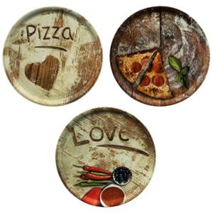 MamboCat Pizzateller »3er Set Pizzateller 33cm Flour 1x Olive + 1x Salami + 1x Lieblingspizza«