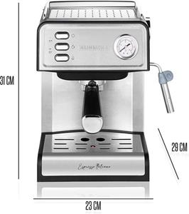 Heinrich´s Espressomaschine HES 8688, Edelstahlfilter, 20Bar Ulka Pumpe, Milchaufschäumer mit Barista Zubehör 1,6L