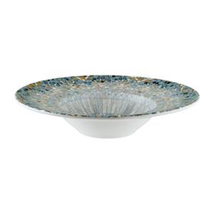 Bonna Pastabord Luca Mosaic; 400ml, 28x5.5 cm (ØxH); oranje/donkerblauw/lichtblauw/geel/wit; rond; 6 stuk / verpakking