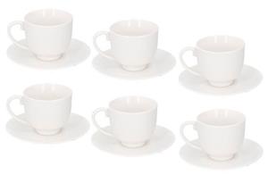 SPETEBO Geschirr-Set »Espresso Tasse mit Unterteller - weiß / 6er Set«, Porzellan