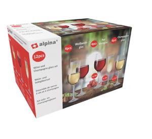*Alpina* Weinglas Wein-/Champagnerglas-Set, 12 Stück