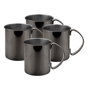 ECHTWERK Cocktailglas »Kupferbecher-Set, Cocktailgläser«, Edelstahl, Bruchsichere Edelstahl-Gläser, Cocktail-Set, Geschenkset, Black-Edition, 1000 ml