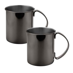 ECHTWERK Cocktailglas »Kupferbecher-Set, Cocktailgläser«, Edelstahl, Bruchsichere Edelstahl-Gläser, Cocktail-Set, Geschenkset, Black-Edition, 1000 ml