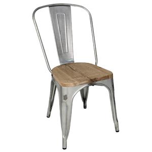 Bolero Bistro Stühle aus verzinktem Stahl mit Holzsitz 4 Stück - 4