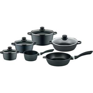 Elo Basic Topf-Set »Black Cast«, Aluminiumguss, (Set, 10-tlg), Induktion