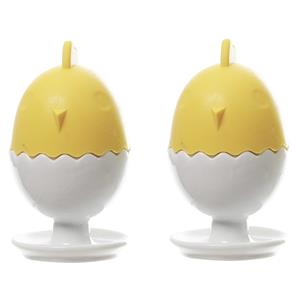 Cosy & Trendy 6x stuks eierdopjes van porselein multi-kleur 6 cm -