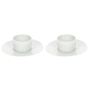 Cosy & Trendy Set van 8x eierdopjes van porselein wit 11 cm -