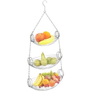 Excellent Houseware Hangende fruitmandjes - Ijzer - 72 cm -