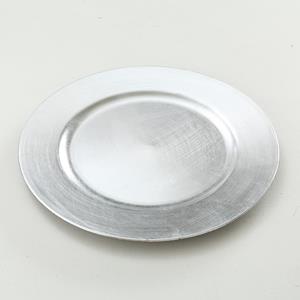 3x Diner onderborden zilver 33 cm rond -
