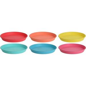 Gekleurde borden - 6x stuks - kunststof - 23 cm -