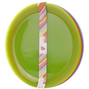 18x Gekleurde borden kunststof 21 cm voor kinderen