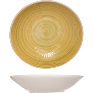 Cosy & Trendy 2x stuks ronde diepe borden/soepborden Turbolino geel 21 cm -