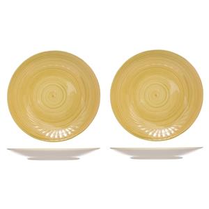Cosy & Trendy 2x stuks diner bord Turbolino geel 27 cm -