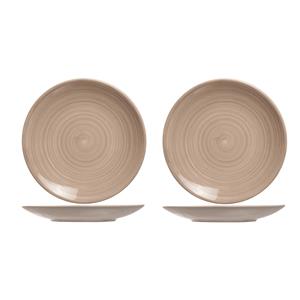 Cosy & Trendy 2x stuks diner borden Turbolino beige/bruin 27 cm -
