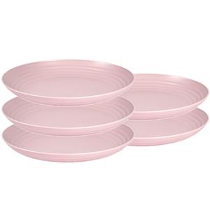 Forte Plastics Set van 10x stuks rond kunststof borden oud roze 25 cm -