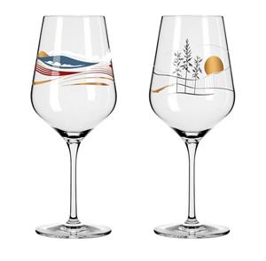Ritzenhoff Rotweinglas »Dekomiro 2er Set Herzkristall Rotwein Natur«, Kristallglas