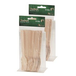 75x houten wegwerp vorken bestek 16 cm bio/eco - BBQ/verjaardag/picknick bestek berkenhout - Feestbestek