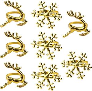 AcserGery Serviettenring »8 Stück Gold Serviettenring Schneeflocke Rentier Weihnachtsserviette«, (8-tlg)