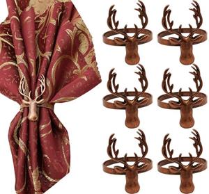 DESI-LEB Serviettenring »Napkin rings set of 6 Christmas deer napkin rings«, (6-tlg)