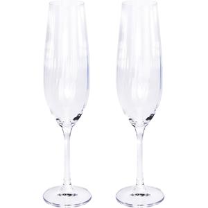 Merkloos 2x Champagneglazen/flutes 26 Cl/260 Ml Van Kristalglas - Kristalglazen - Champagneglas