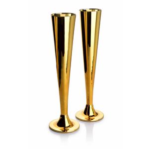 Affekdesign Nayra Gold Set Van 2 Luxe Champagne Glazen Van Glas 200ml Goud