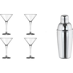 Cocktailset Incl. Shaker Martini Cocktail 26 Cl - 5-delig