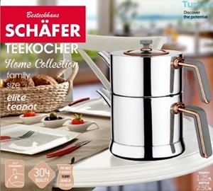 Schäfer Elektronik Teekanne »Teekanne Caydanlik Teekessel 1,25 Liter und Wasserkessel 2,5 Liter«