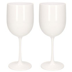 2x stuks onbreekbaar wijnglas Wit